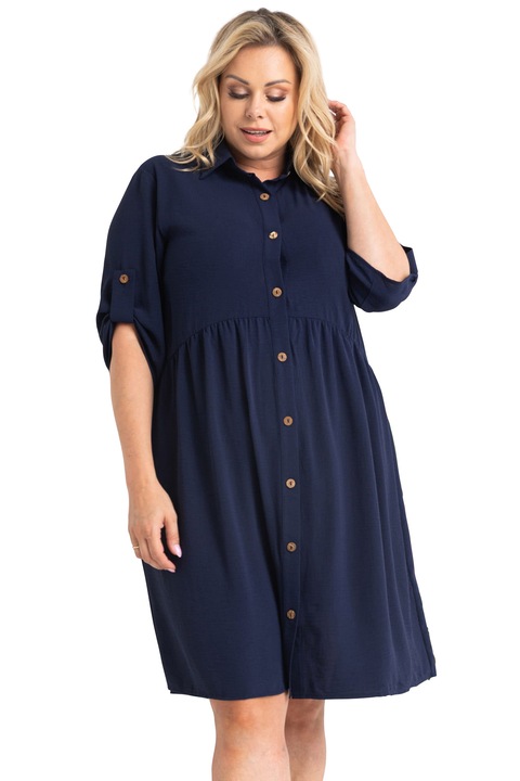 Rochie dama, Karko, Tip camasa, Poliester, Bluemarin, 54/56