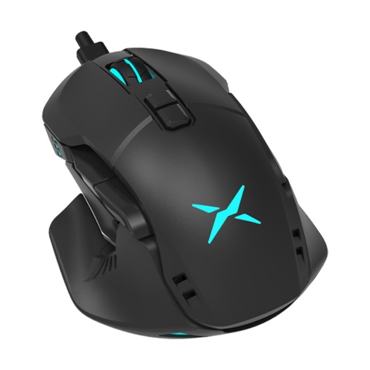 Mouse, Delux, M629DB/PMW3325, Gaming, Wireless/USB, 5000 dpi, 7 bths, Iluminare de fundal RGB, Negru