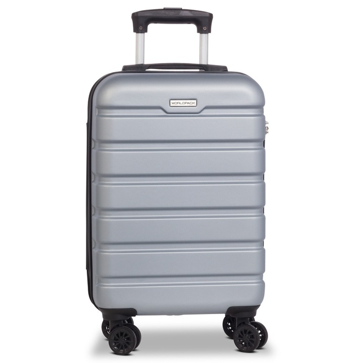 Troler Cabina, Worldpack, Phoenix, ABS, 4 Roti Duble, F10439 - 56 cm, Gri