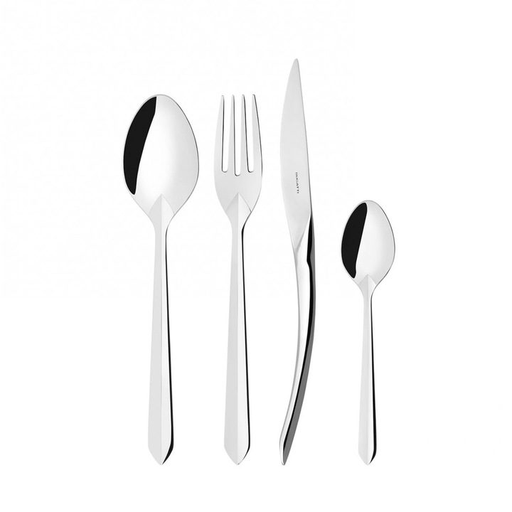 Casa Bugatti evőeszköz készlet, Aphrodite, 4 személyes, rozsdamentes acél, bemutató doboz, mosogatógépben mosható, ezüst