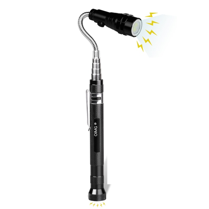 Instrumente pentru ridicat obiecte, OIMG, Telescopic, LED, Argintiu/Negru