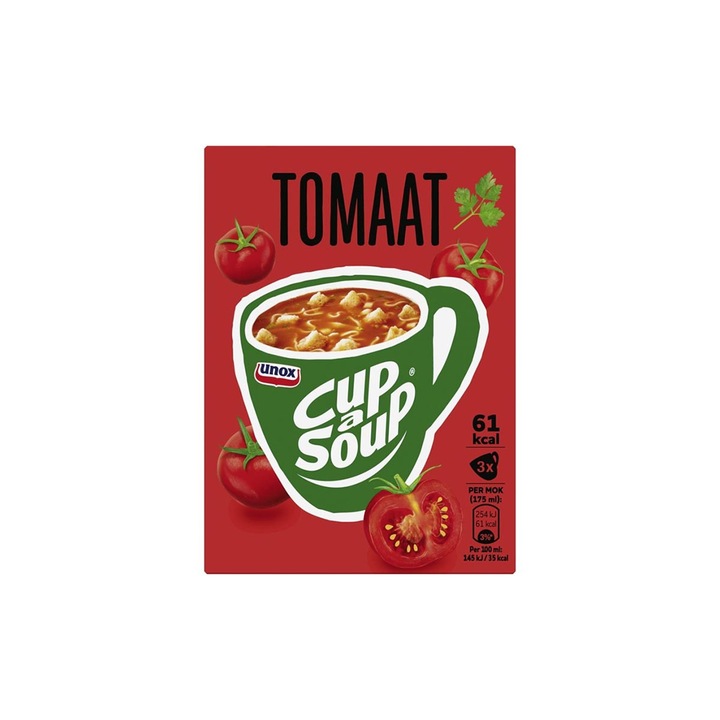 Supe instant, de rosii, 3 plicuri x 18 g, Cup-a-soup, Unox