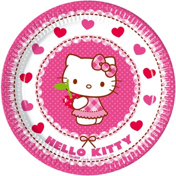 Set 8 farfurii Hello Kitty Procos, 20 cm Set 8 farfurii Hello Kitty Procos, 20 cm