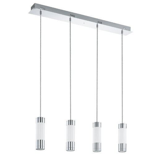 Pendul Fosforo, EGLO, LED, 4x6W, LED-RGB, 4x1,65W, 1600 lm, Otel cromat, plastic alb