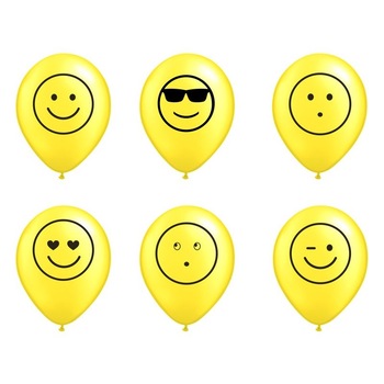 Baloane latex inscriptionate Emoticon, Radar GI.EMOTICON, 10 bucati Baloane latex inscriptionate Emoticon, Radar GI.EMOTICON, 10 bucati
