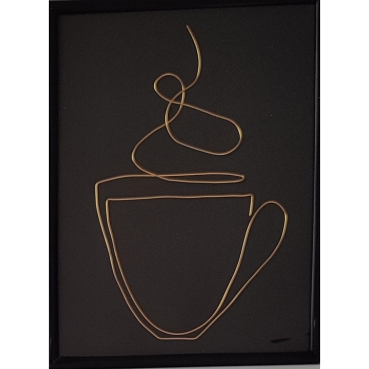 Tablou ceasca de cafea aburinda, 18x24 cm - varianta 2