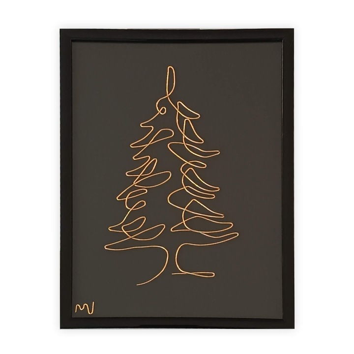 Tablou Bradut auriu, 13x18 cm