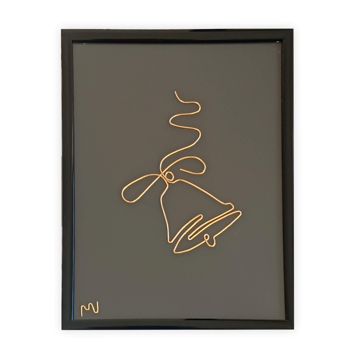 Tablou placat cu aur, Clopotel, 13x18 cm