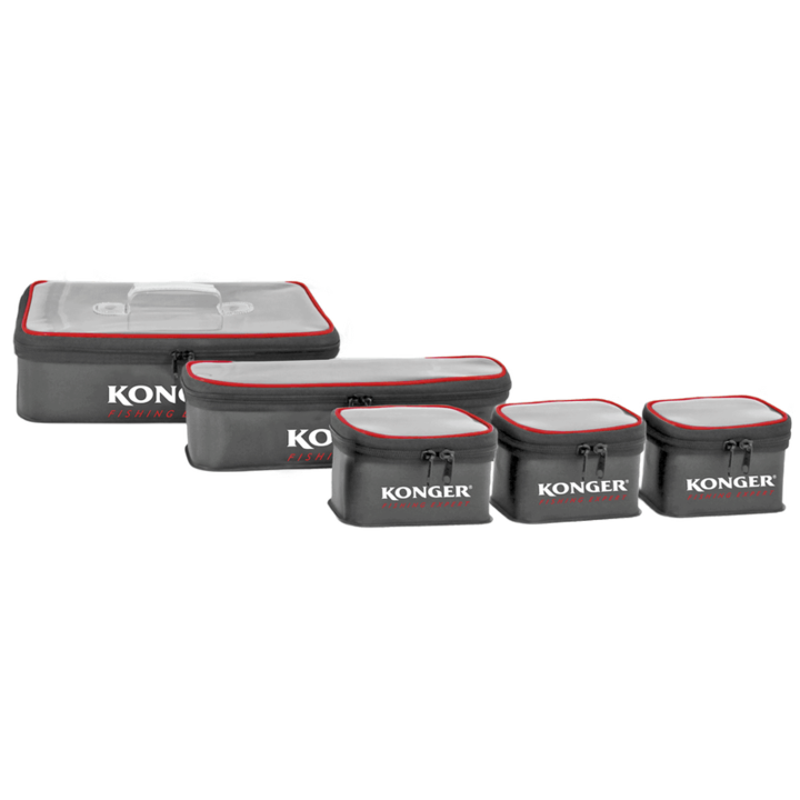 Set 5 cutii din eva cu fermoar Konger, pentru accesorii sau nada