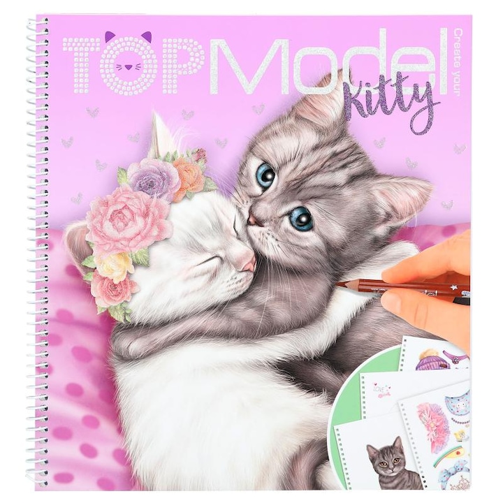 Top Model Just Meow, ugh, Wow!, macskás kifestő könyv 6 éveseknek, angol nyelvű