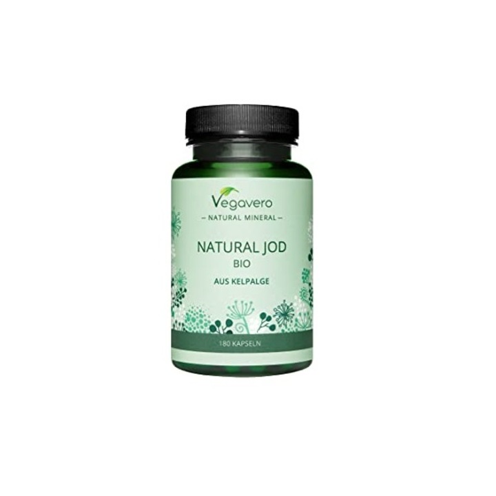 Supliment alimentar, Vegavero, Natural Jod Bio Aus Kelpalge, 180 capsule, Vegan