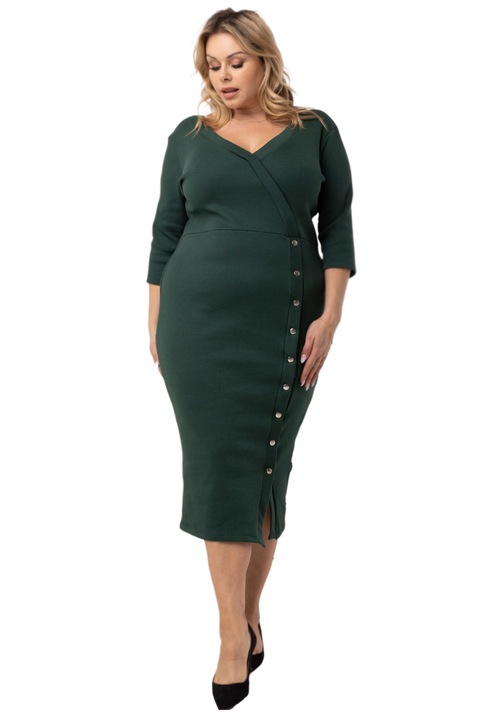 Rochie dama, Karko, Creion, Bumbac, Verde, Verde