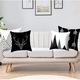 Set 4 fete de perna, ComResi®,45x45cm, Bumbac, Negru/Alb