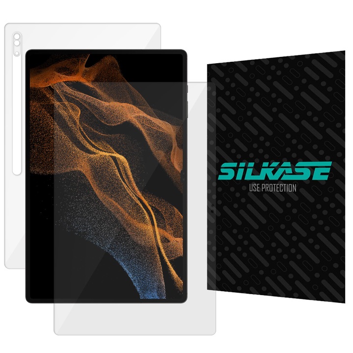 SILKASE fólia készlet Samsung Galaxy Tab S8 Ultra 14,6" tablet védelemmel, megújuló szilikon, 2 db