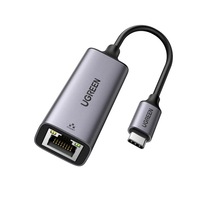 Adaptor de retea, Ugreen, „CM199” USB Type-C, adaptor Gigabit LAN, LED, Gri