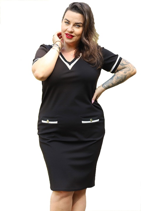 Rochie pentru femei, KARKO, Viscoza, Negru