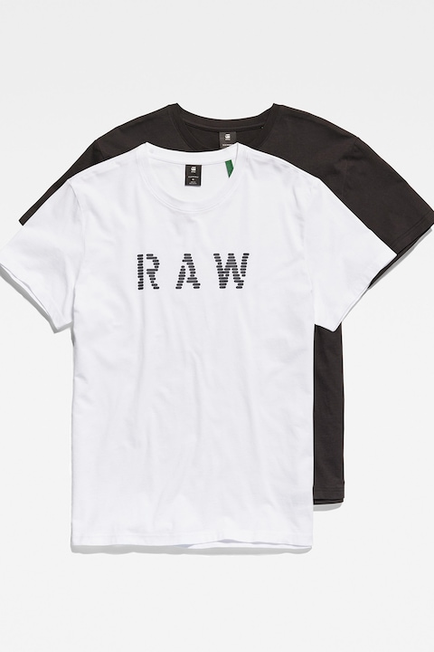 G-Star Raw, Тениска от органичен памук - 2 броя, Бял/Черен