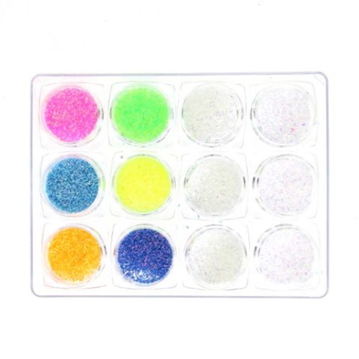 Set 12 decoratiuni unghii, Global Fashion, paiete pentru unghii, Multicolor