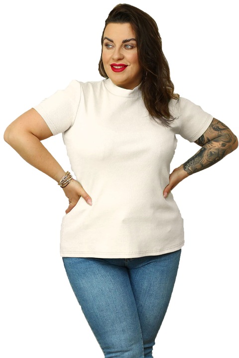 Bluza pentru femei, KARKO, Bumbac, Alb, Alb