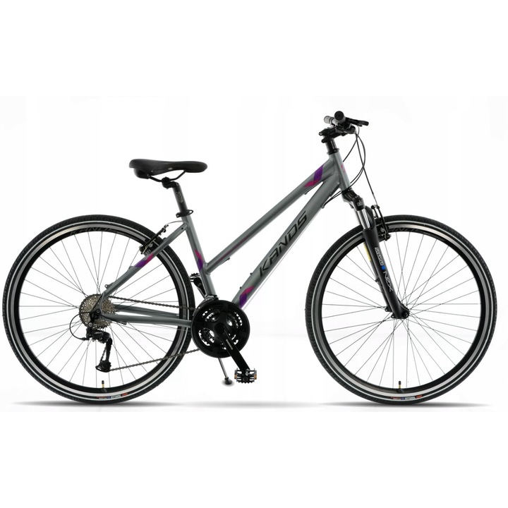 Bicicleta Cross Bike, KANDS, Aluminiu, 28', 19', Gri