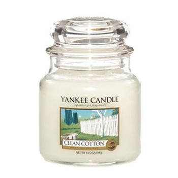 Lumanare Parfumata Borcan Mediu Clean Cotton, Yankee Candle Lumanare Parfumata Borcan Mediu Clean Cotton, Yankee Candle