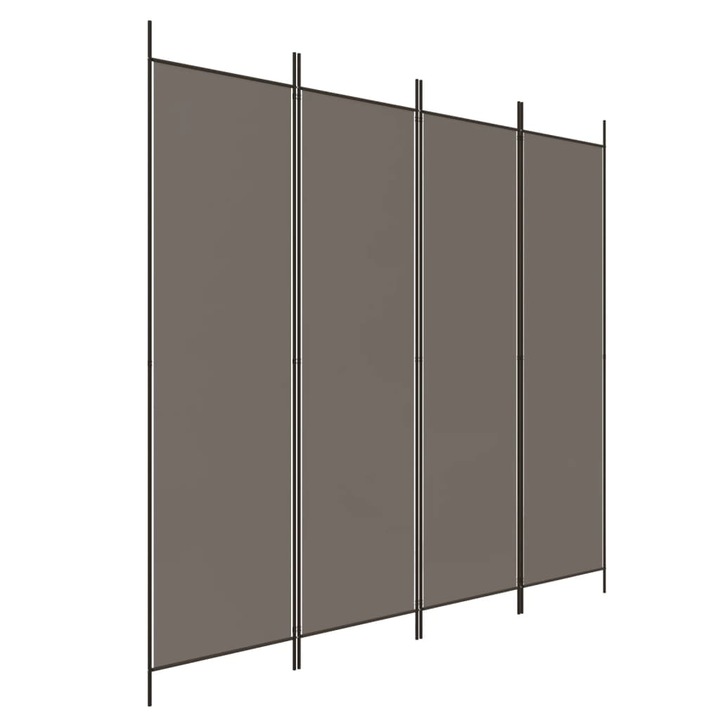 Параван за стая vidaXL, 4 панела, Антрацит, 200x200 cм, Текстил, 3.52 kg
