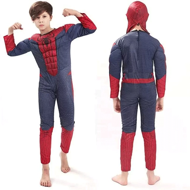 Костюм На Спайдърмен, Vika®, С мускули, Цял, Маска Spiderman, Размер S ...
