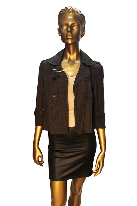 Jacheta de tranzitie pentru femei, Tom Tailor, Bumbac, Marime L, Maro