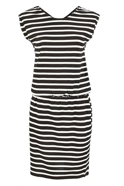 Дамска рокля Comma на черно и бяло райе - 34
