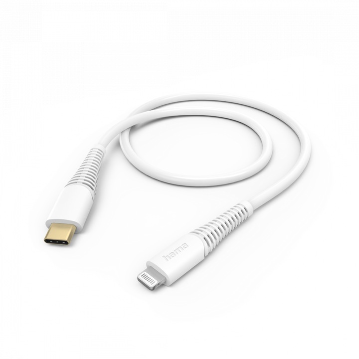 Кабел HAMA, Lightning - USB-C, 1.5м, За Apple iPhone, Бял