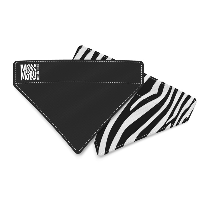 Bandana Reversibila pentru Caini Max & Molly, Zebra, Masura S