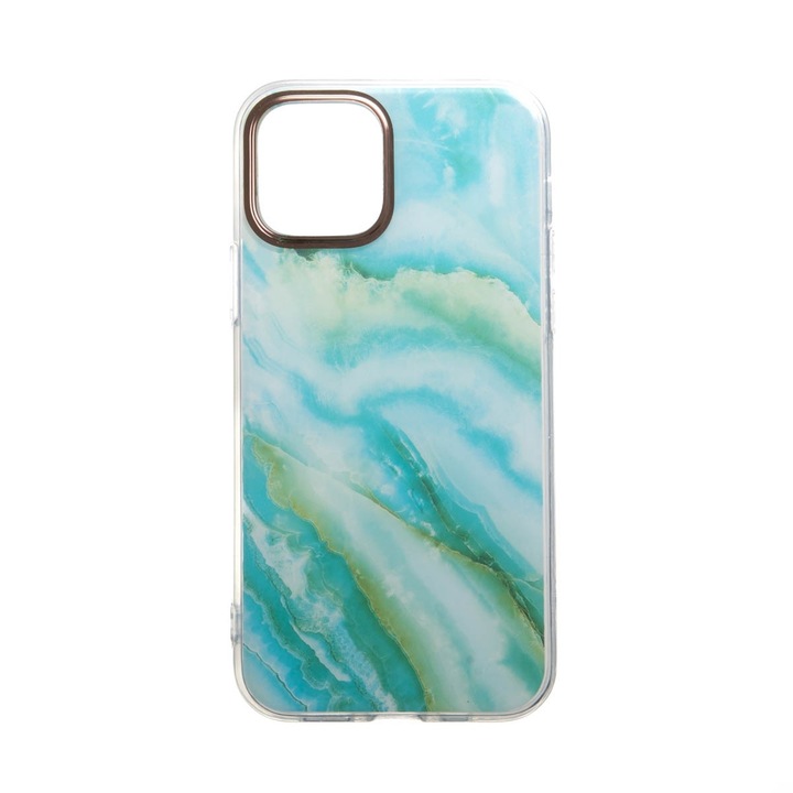 Capac Protectie Spate Colectia Fashion Compatibil Cu iPhone 12 Pro - Blue Waves