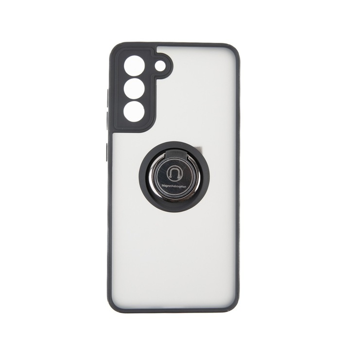 Capac Protectie Spate Colectia Soft Shape With Ring Compatibil Cu Samsung Galaxy S21 Fe - Negru