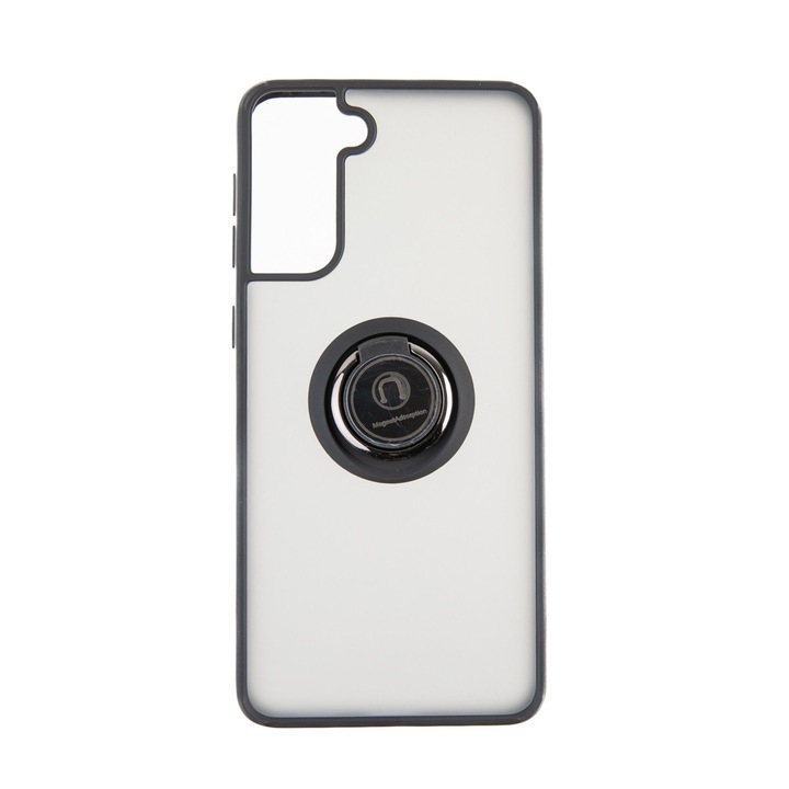Capac Protectie Spate Colectia Soft Shape With Ring Compatibil Cu Samsung Galaxy S21 Plus - Negru