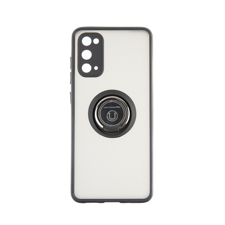 Capac Protectie Spate Colectia Soft Shape With Ring Compatibil Cu Samsung Galaxy S20 - Negru