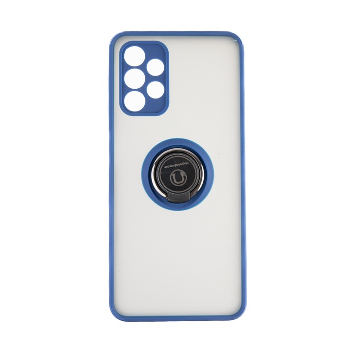 Capac Protectie Spate Colectia Soft Shape With Ring Compatibil Cu Samsung Galaxy A13 4G - Albastru