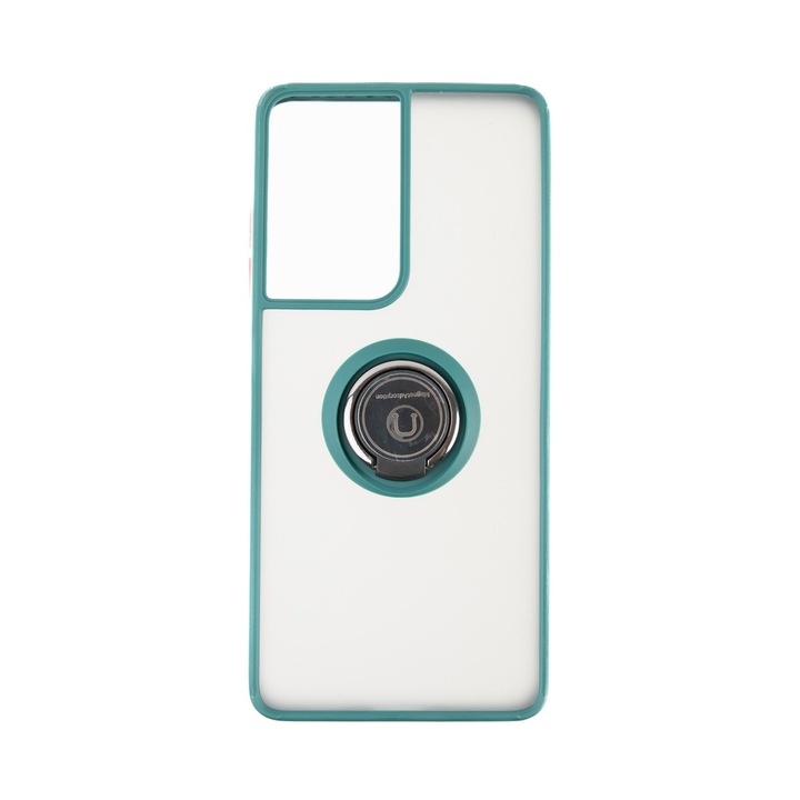 Capac Protectie Spate Colectia Soft Shape With Ring Compatibil Cu Samsung Galaxy S21 Ultra - Verde