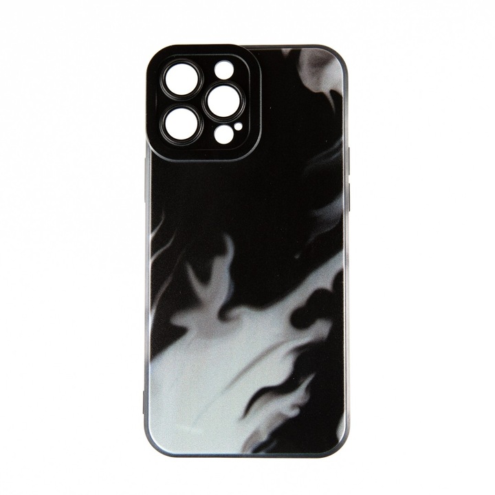 Capac Protectie Spate Colectia Soft Waves Compatibil Cu iPhone 13 Pro Max - Negru