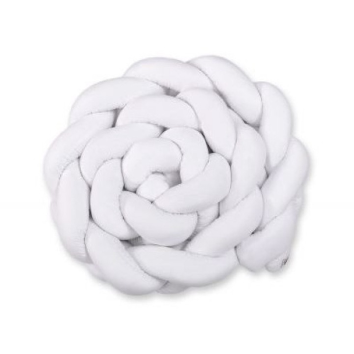 Protectie impletita pentru patut, My Sweet Baby, Bumbac, 360 cm, Alb
