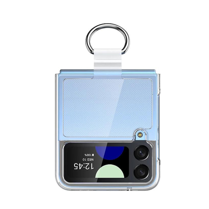 Husa de protectie Samsung Clear Slim Cover pentru Galaxy Z Flip 4, Darklove, Anti-vibratie, Cu stand, Transparent