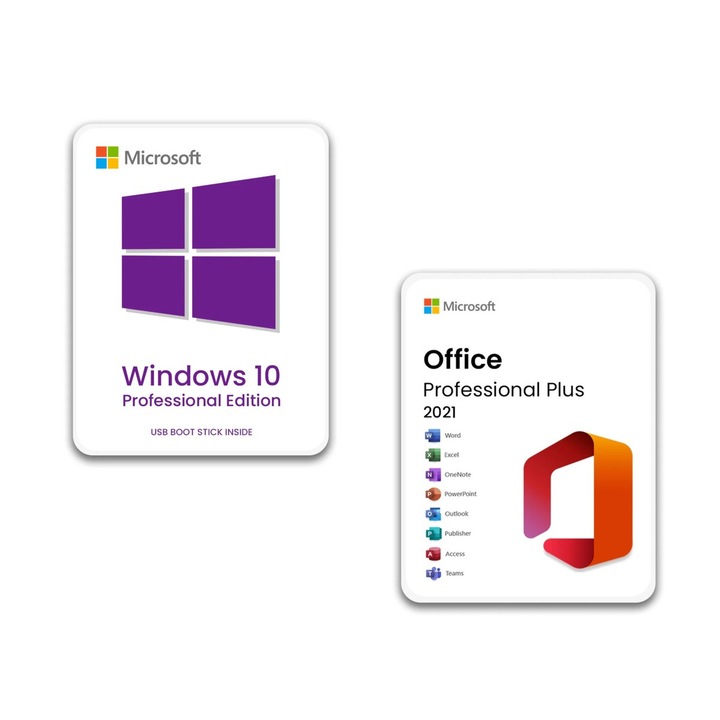 Microsoft Windows 10 Pro, 64 bit + Microsoft Office 2021 Pro Plus Minden nyelv