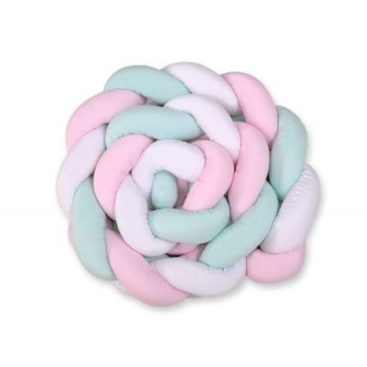 Protectie impletita pentru patut, My Sweet Baby, Bumbac, 360 cm, Multicolor