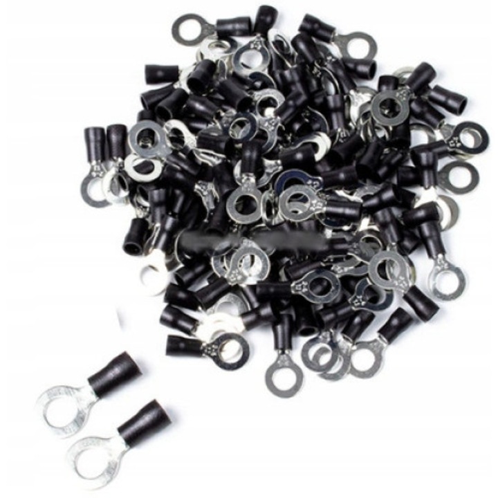 Mikrogyűrűs csatlakozó készlet, 1/4 fi, 10 AWG, 14-12, 2 db, Fekete