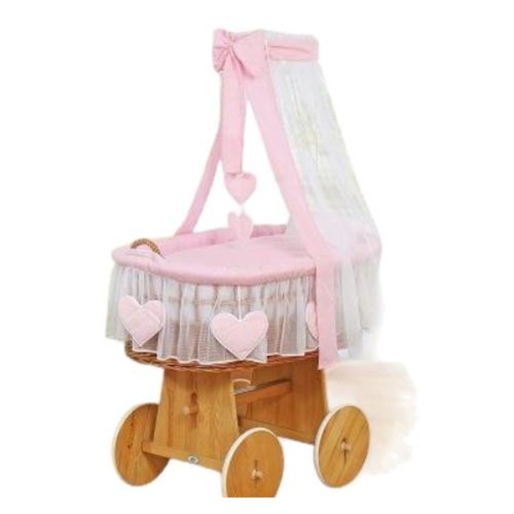 Cosulet cu baldachin, My Sweet Baby, Rachita/Bumbac, Roz