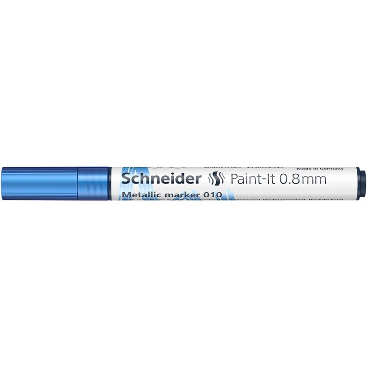 Маркер Schneider Paint-It 010, Металик, 0.8 мм, Син металик