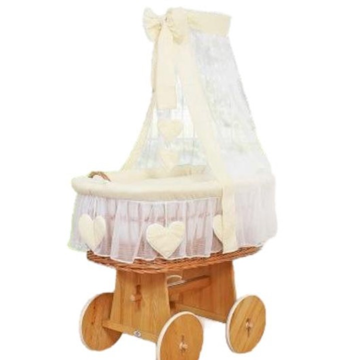 Кош със сенник, My Sweet Baby, Ракита/Памук, Бяло/Жълто