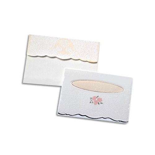 Invitatie de nunta ivoire cu detalii aurii, 46310