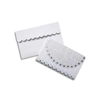 Invitatie de nunta alba cu detalii argintii, 32693 Invitatie de nunta alba cu detalii argintii, 32693