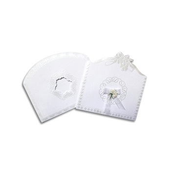 Invitatie de nunta alba cu funda, 34160 Invitatie de nunta alba cu funda, 34160