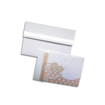 Invitatie de nunta alba cu detalii ivoire/oranj, 46406 Invitatie de nunta alba cu detalii ivoire/oranj, 46406